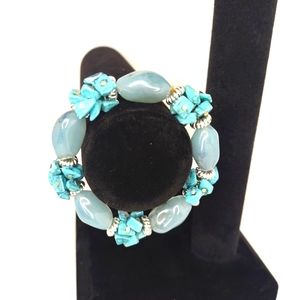 Turquoise chunk stretch bracelet